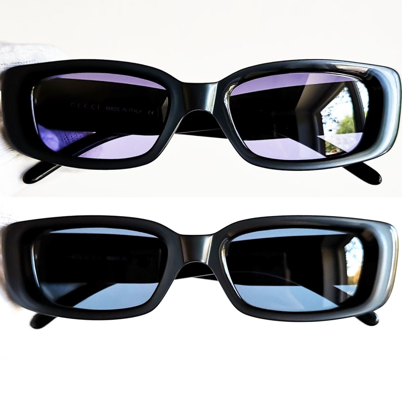 GUCCI Vintage Sunglasses Rare Iridescent Blue Sideral GG2409 GUCCI Vintage Sunglasses Rare Iridescent Blue Sideral GG2409
