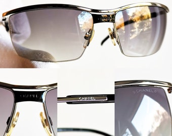 シャネル サングラス ヴィンテージ レア オーバル ラップ