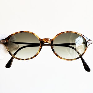 BYBLOS oval vintage sunglasses rare gold tortoise brown made in Italy round 164 Small tiny frame  steampunk Tupac retro New lens 90s