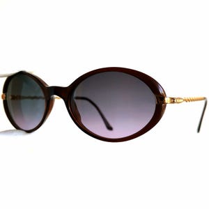 YVES SAINT LAURENT vintage Ysl Sunglasses oval red bordeaux burgundy gold temples frame 53-18 new gray pink lilac lens 90s y2k Migos Rihanna