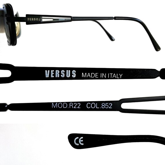 VERSACE vintage sunglasses oval rectangular black… - image 5