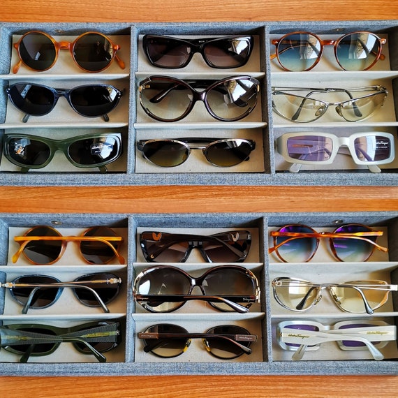 FERRAGAMO vintage sunglasses green oval wrap rect… - image 6