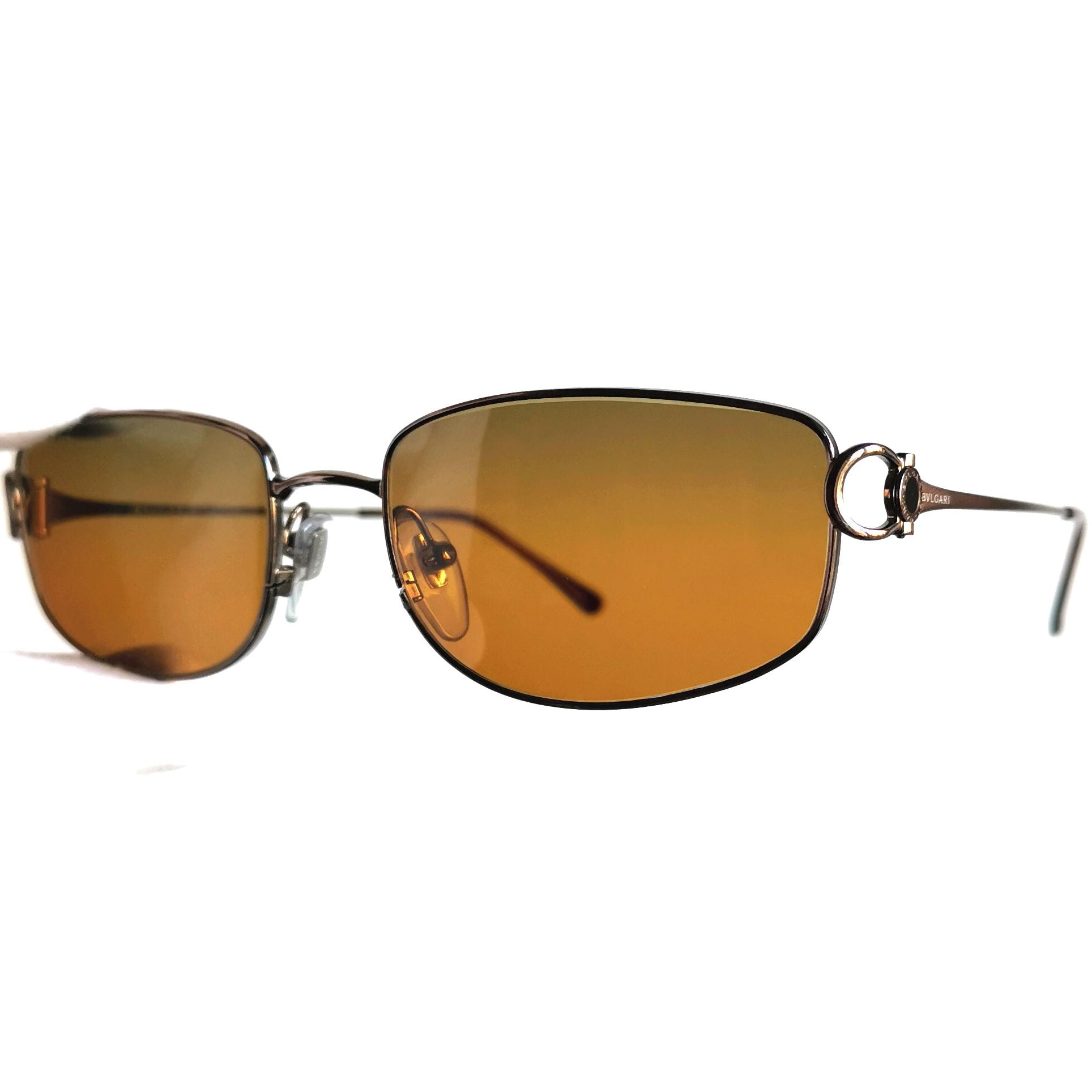 BVLGARI Vintage Sunglasses Oval Small Copper 272 162 Frame 90s Y2k