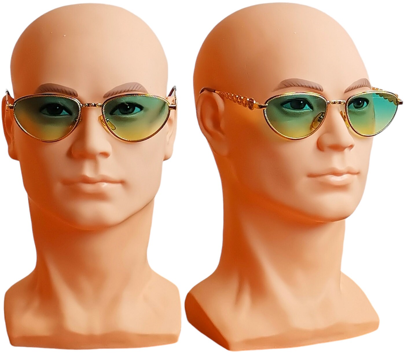 FENDI Vintage Sunglasses Oval Gold Brown Rare FF Frame FS216