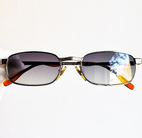 KENZO Vintage Sunglasses Rare Oval Rectangular Engraved Gold KENZO Vintage Sunglasses Rare Oval Rectangular Engraved Gold