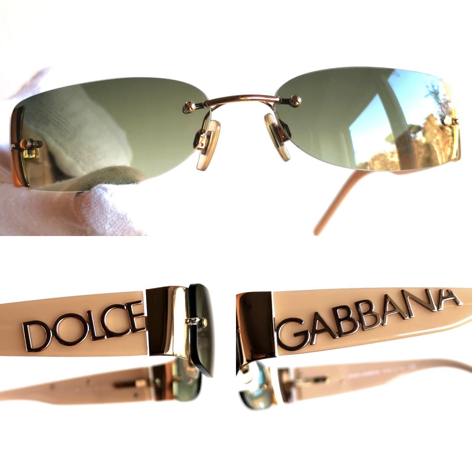 DOLCE & GABBANA Vintage Sunglasses Pink Gold DG1102 066  display picture 1