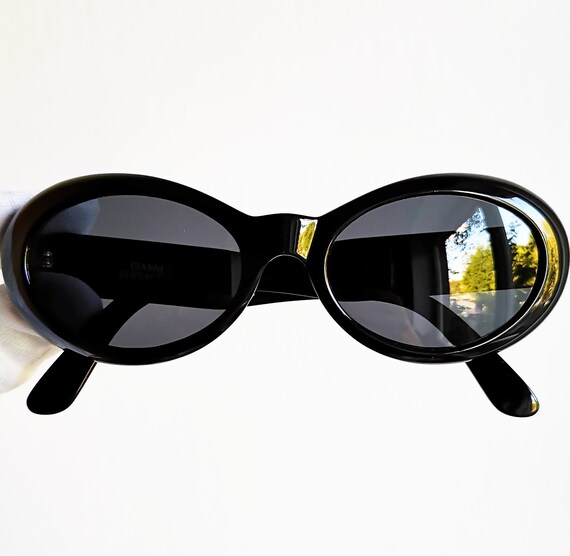 VERSACE vintage sunglasses rare 475/E black silve… - image 3