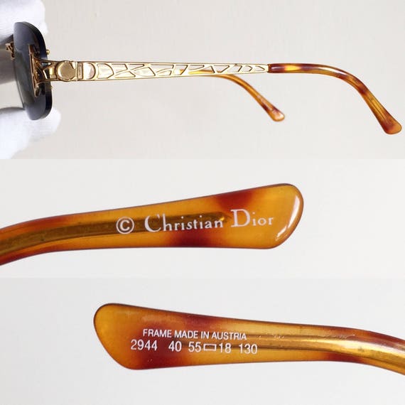 DIOR vintage sunglasses rare gold oval rectangula… - image 4