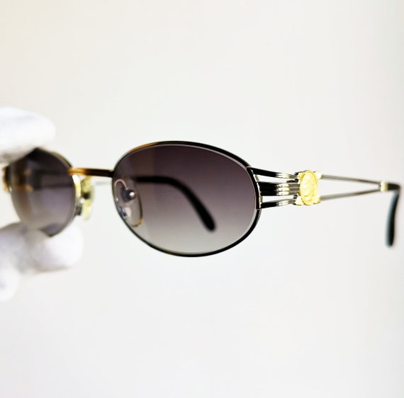 FENDI Vintage Sunglasses Rare Oval Silver Black VL7052 -  Denmark