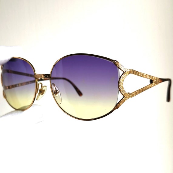 DIOR vintage sunglasses rare aviator gold brown F… - image 1