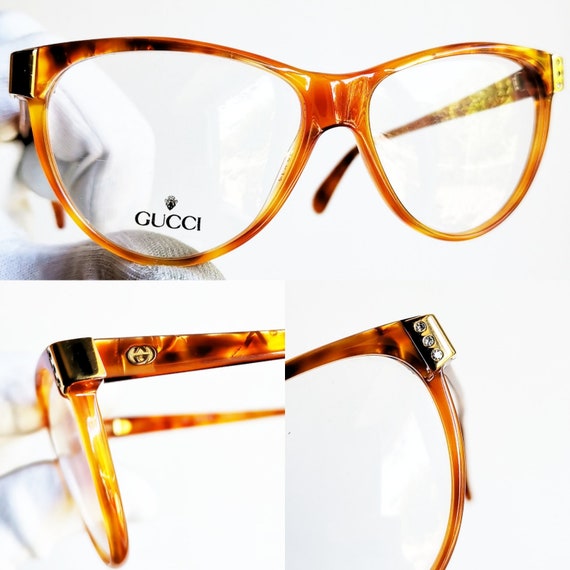 GUCCI vintage Eyewear rare eyeglasses oval gold b… - image 3