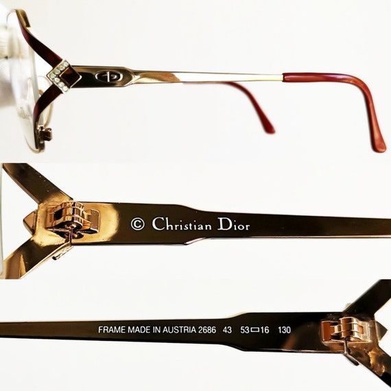 DIOR vintage eyewear rare eyeglasses gold red ova… - image 4