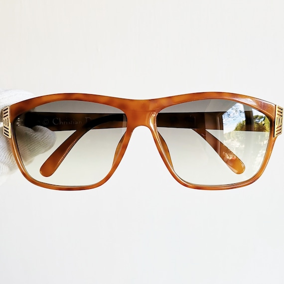 DIOR oversize vintage sunglasses rare tortoise br… - image 1