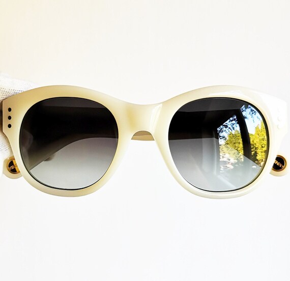 KENZO Sunglasses White Gold KZ3166 Round Aviator Frame Made 