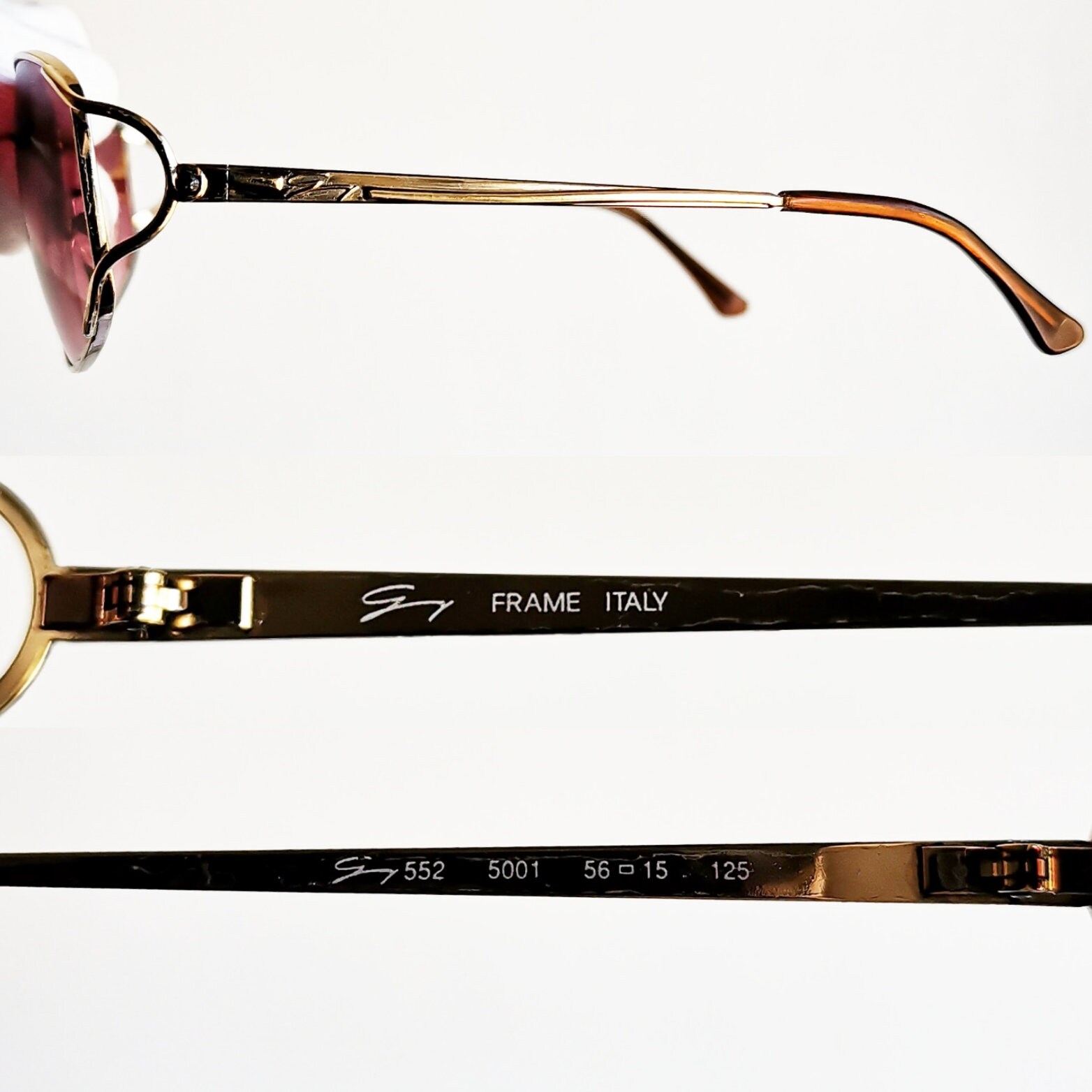 VERSACE Vintage Sunglasses Oval Gold Gianni by GENNY 552 90s  display picture 1