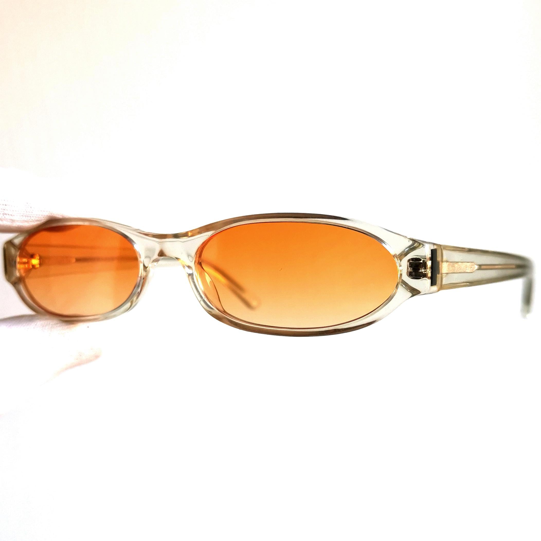 GUCCI Vintage Sunglasses Clear Transparent Orange Lens Oval GG2506