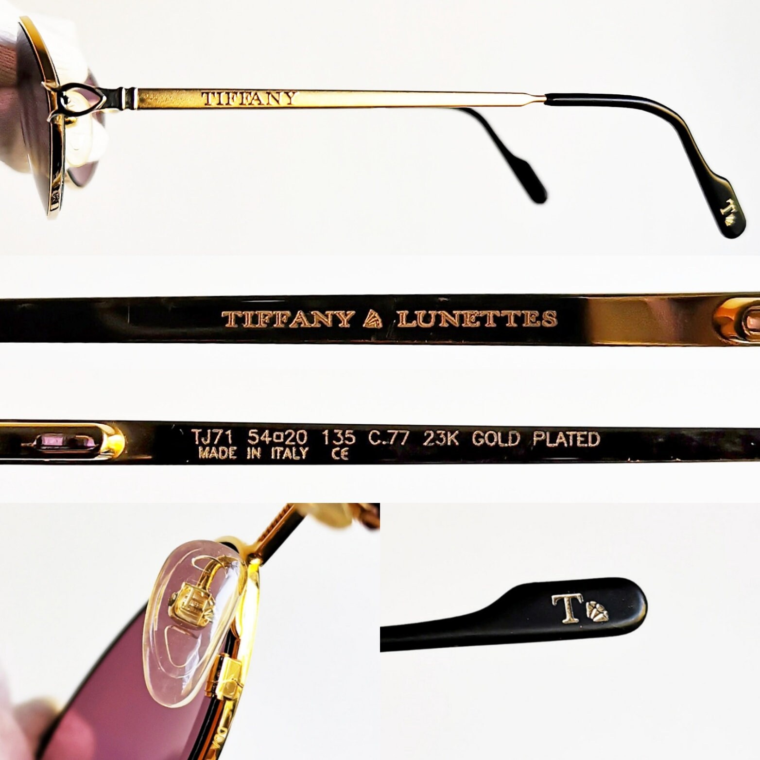 Tiffany LUNETT 23k gold sunglasses TIFFANY 23K Gold Plated Vintage