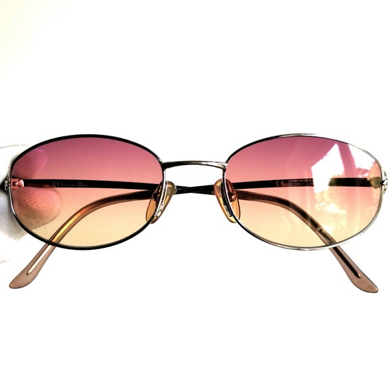 DIOR vintage Sunglasses rose gold oval leaves CD … - image 3