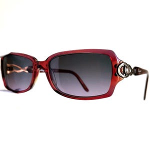 FERRAGAMO vintage zonnebril paars roze ovaal rechthoekig 2622-B Kylie Jenner Bella Hadid Salvatore frame grijs lila lens nieuw NOS 90s y2k
