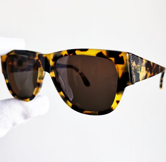 FENDI vintage sunglasses rare square tortoise bro… - image 1