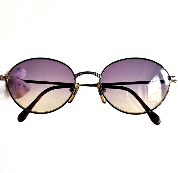 VERSACE Vintage Sunglasses Oval Gianni by GENNY Gold Brown  display picture 1
