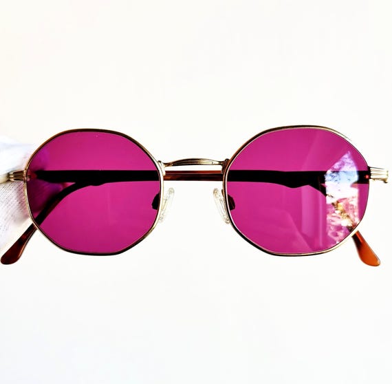 Hexagon Vintage Sunglasses Rare Square Goth Steampunk MILA SCHON 