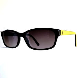 RALPH LAUREN vintage black yellow sunglasses rectangular oval Polo PH2091 Migos Rihanna Kylie Jenner Bella Hadid small frame 90s y2k new NOS