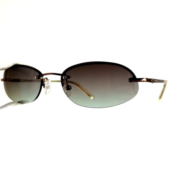 小物 y2k PRADA Oval l Frame Sunglasses PRADA Vintage Sunglasses Rimless Oval Bronze Copper Small VPR52D