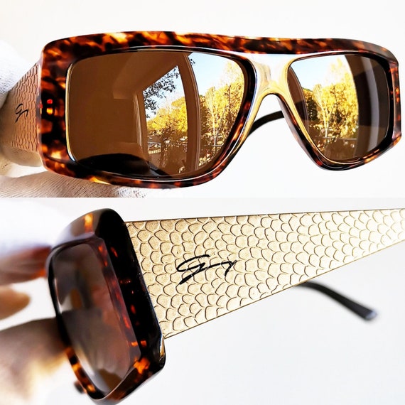 VERSACE vintage sunglasses rare gold crocodile ski