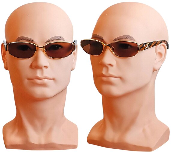 DIOR Vintage Sunglasses Oval Gold Tortoise Brown Animalier