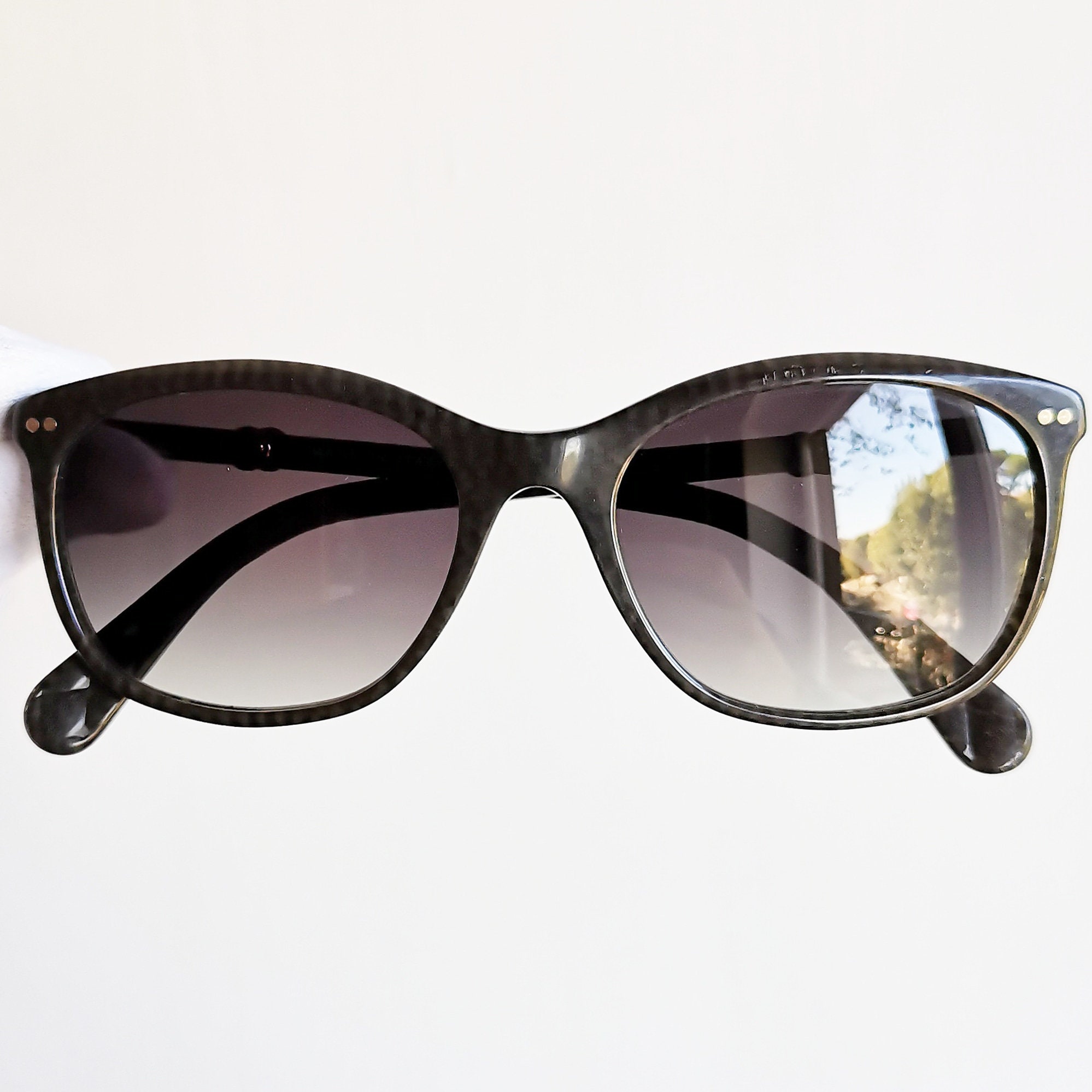 CHANEL Sunglasses Vintage Rare Silver Pink Oval Rectangular 
