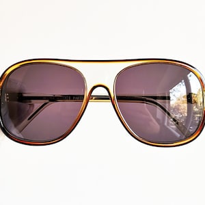NINA RICCI vintage Sunglasses oversize big square aviator mask rare made in France PARIS clear frame new purple lens 80s Migos 2Chainz Tupac