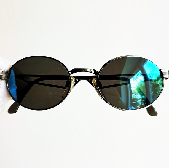 Vintage Sergio Tacchini S.T1084-S Black Gold Oval Sunglasses‎ Italy FRAMES ONLY sergio tacchini sunglasses products for sale | eBay main image 2