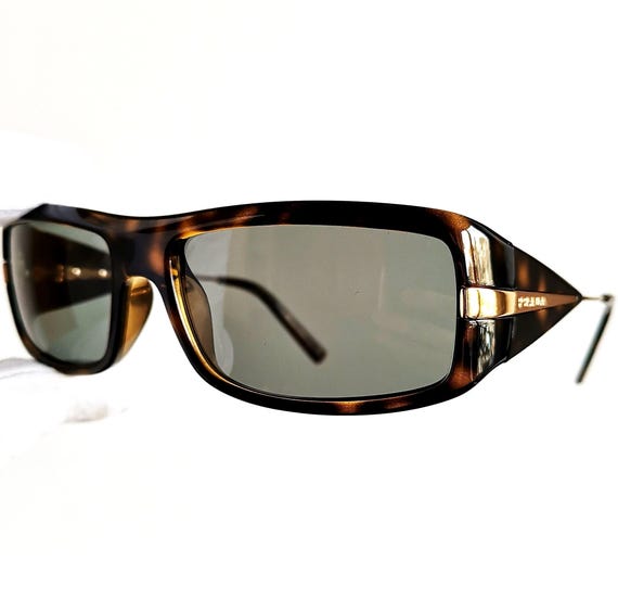 Prada Tortoiseshell Temple Sunglasses with Gold Accents Prada - PR A02S Sunglasses | Specs Collective main image 3