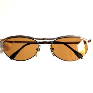 TIFFANY 23K Gold Plated sunglasses vintage filled silver frame oval TJ12 Migos designer Rihanna Lady Gaga Bella Hadid orange lens NOS 90s