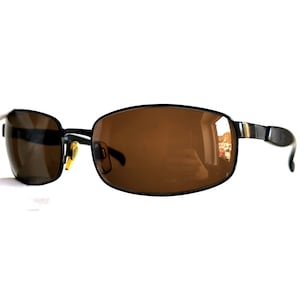ARMANI vintage sunglasses oval wrap Giorgio emporio black 131-S eagle frame Migos designer Bella Hadid Kylie Jenner new brown lens 90s y2k
