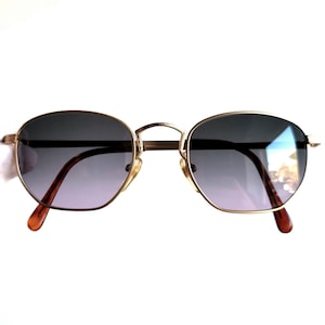 CITIZEN hexagonal vintage sunglasses Titan-p gold 8821 squared frame made in Japan Tupac Migos Rihanna Bella Hadid new puple lens 80s 90s