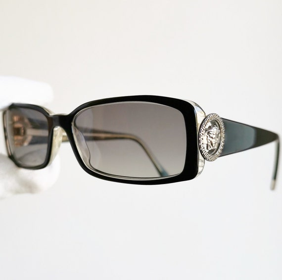 VERSACE vintage sunglasses rare 3029 black silver… - image 1