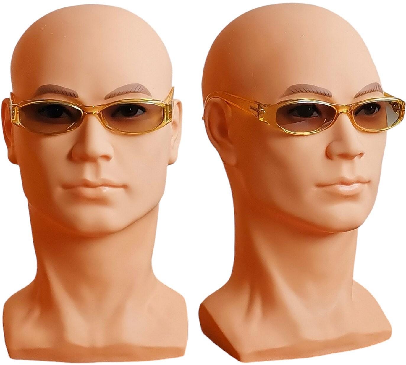 GUCCI Vintage Sunglasses Clear Yellow Silver Oval GG2500