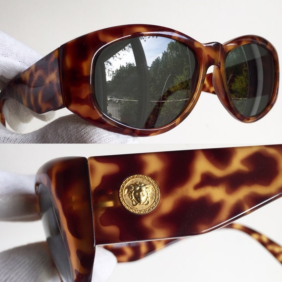 VERSACE vintage sunglasses rare 4V4 square oval m… - image 3