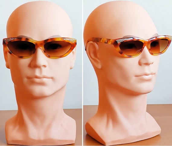 FENDI vintage sunglasses rare oval cateye gold st… - image 5