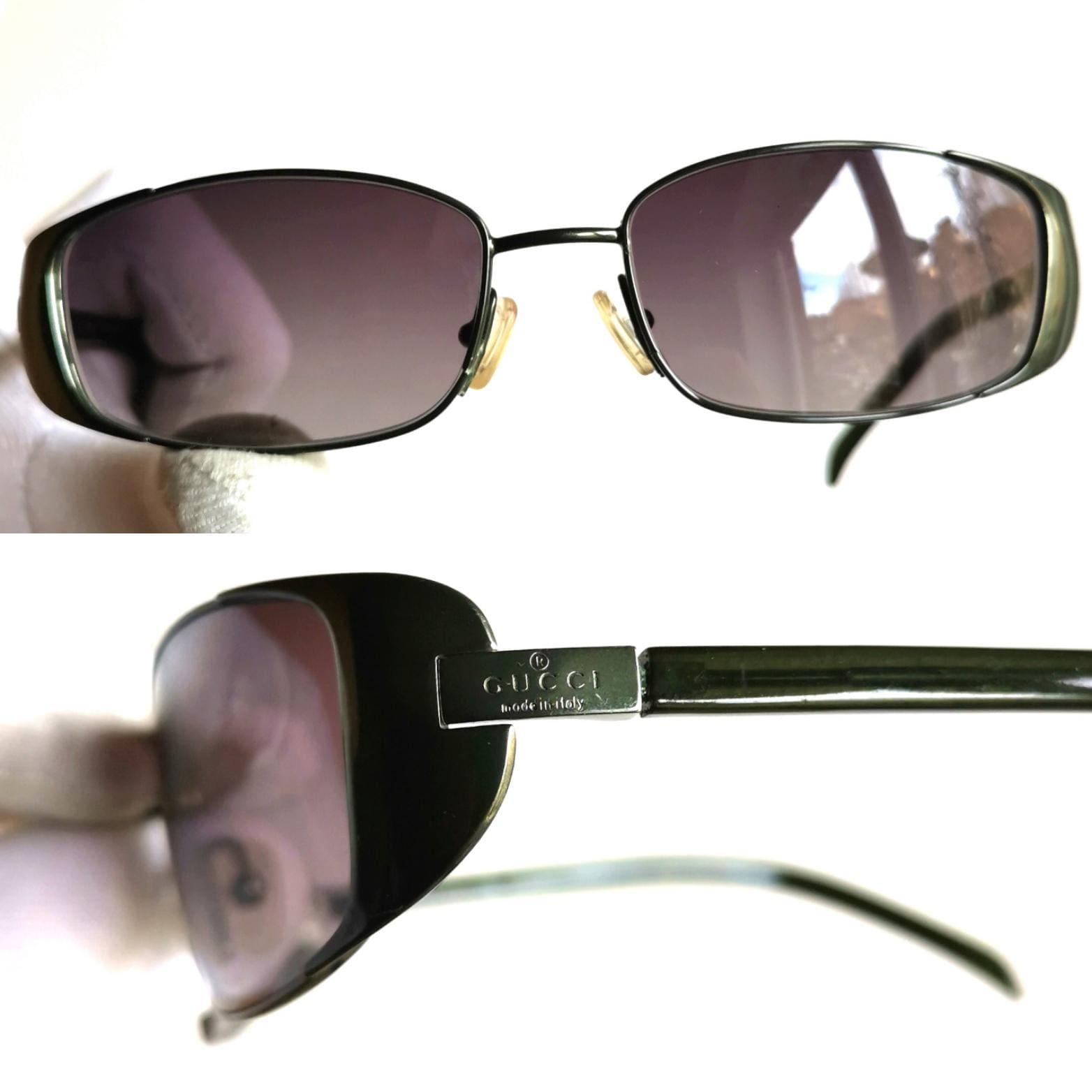 GUCCI サングラス ヴィンテージ グリーン オーバルラップ スモール