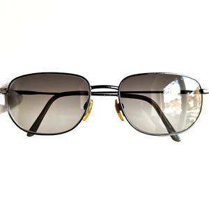 BVLGARI vintage Sunglasses oval squared titanium silver small frame Tupac 132-T Bad Bunny gray lens Migos Rihanna Lady Gaga Kylie Jenner 90s