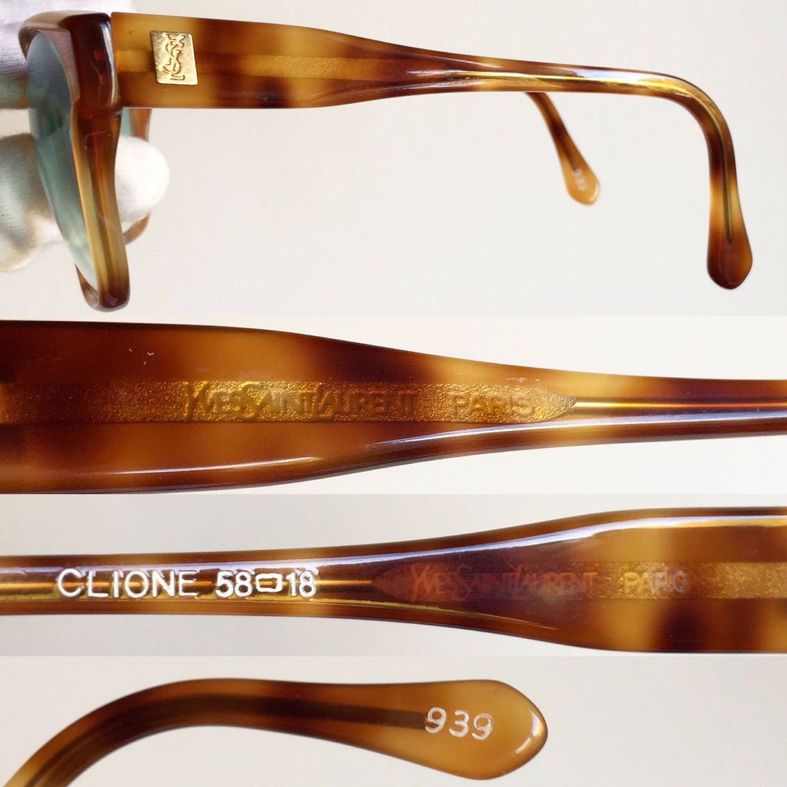 YVES SAINT LAURENT Vintage Sunglasses Ysl Rare Square Brown Etsy