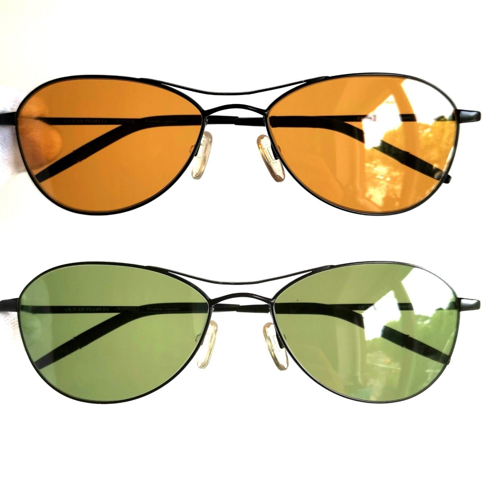 Brad Pitt Oliver Peoples Blue Rimless Oliver Peoples Sunglasses