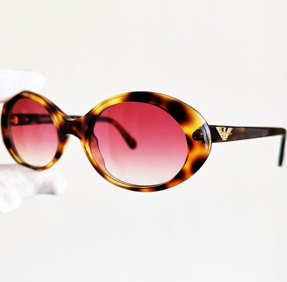 ARMANI vintage sunglasses oval gold brown 541-S 90s c… - Gem