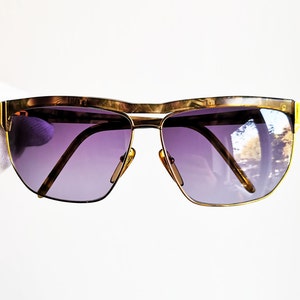 LANCETTI vintage sunglasses square aviator gold rare brown tank santos vendome Migos designer Rihanna Bella Hadid frame new purple lens 90s