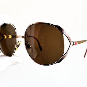 DIOR Sonnenbrille seltene Maske quadratisch rund französischer Stil oversize gold rot randlos oval 2387 Rihanna Lady Gaga Kylie Jenner 80er 70er Jahre