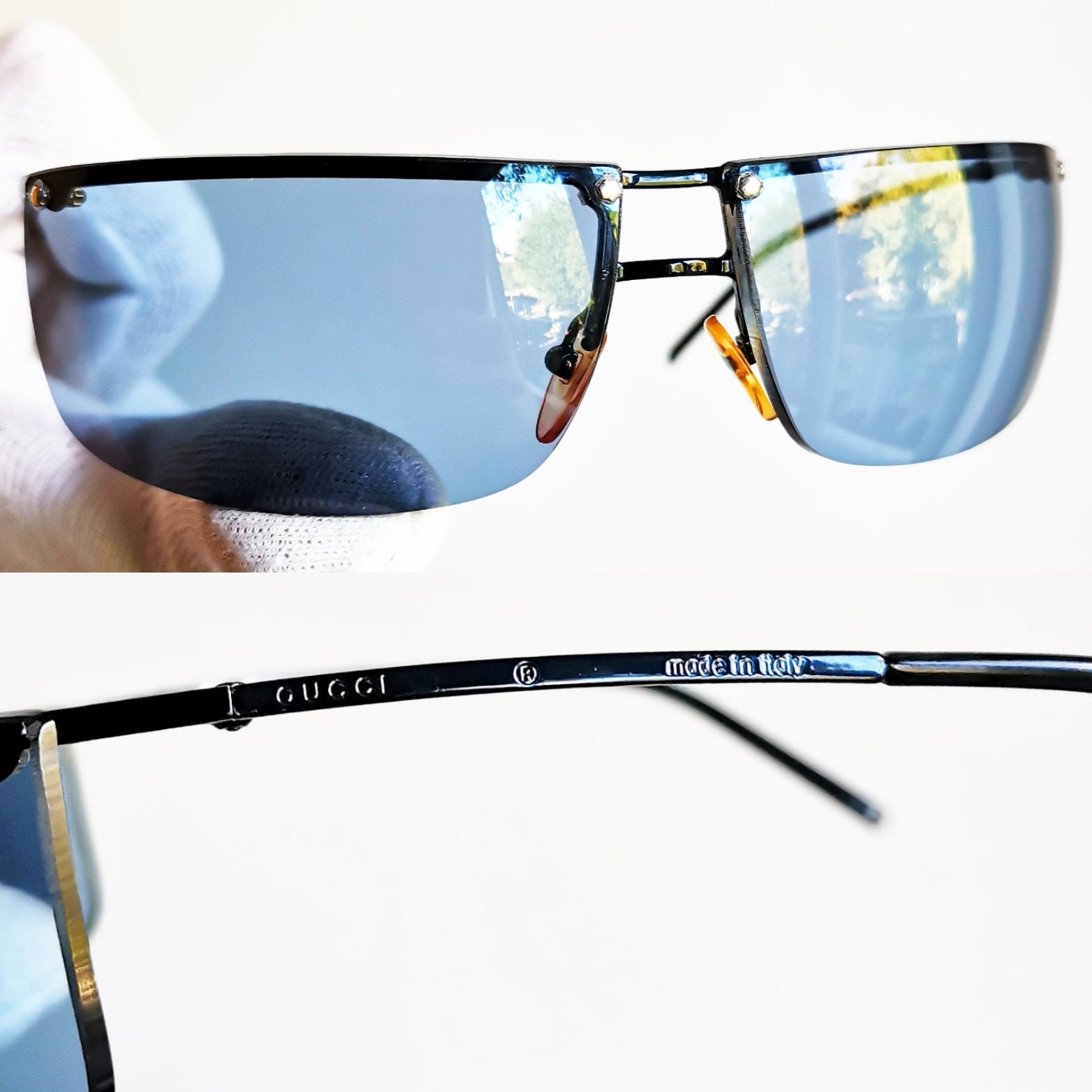 GUCCI Vintage Sunglasses Rare Oval Rectangular Wrap GUCCI Vintage Sunglasses Rare Oval Rectangular Wrap