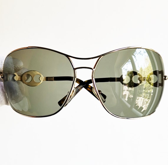 GUCCI Vintage Sunglasses Rare Oversize Big Square Gold Ring GUCCI Vintage Sunglasses Rare Oversize Big Square Gold Ring
